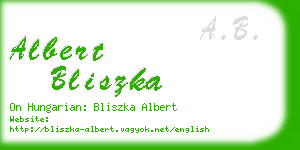 albert bliszka business card